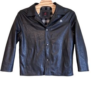 AE Emporio Collezione Men’s faux leather jacket Quilted flannel‎ size XXL READ